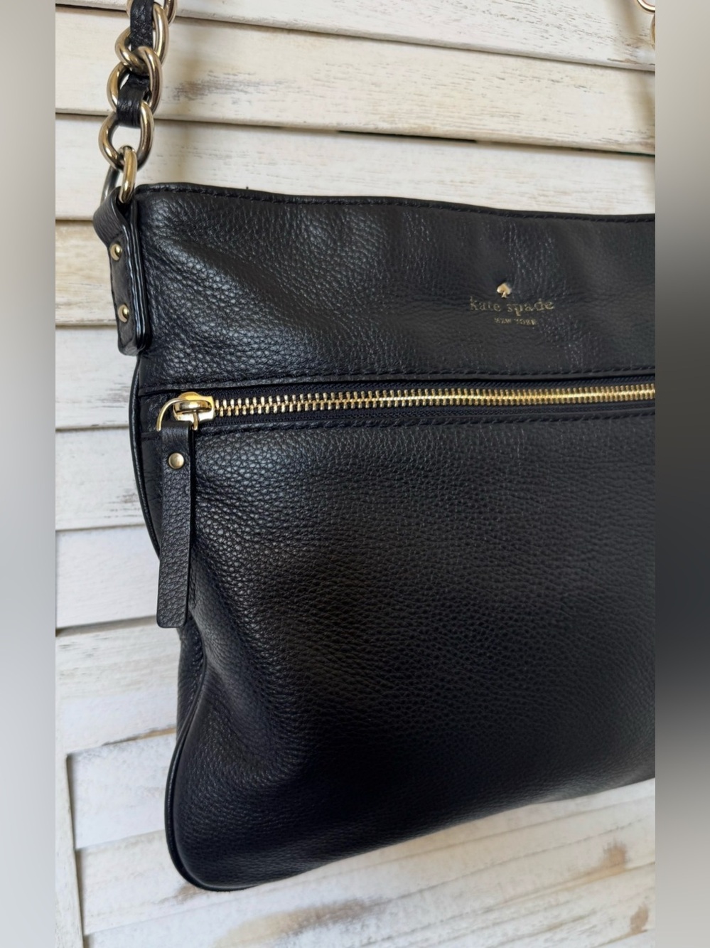 Kate Spade Black Leather Crossbody Bag No Callouts - Picture 9 of 16